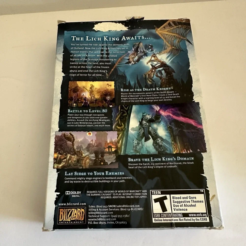 WORLD OF WARCRAFT WRATH‎ OF THE LICH KING PC CD-ROM 2008 EXPANSION SET COMPLETE